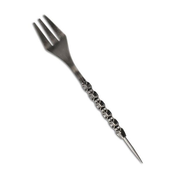 Tobacco Fork with piercer 2 in 1 Honeycomb -  Gun Metal