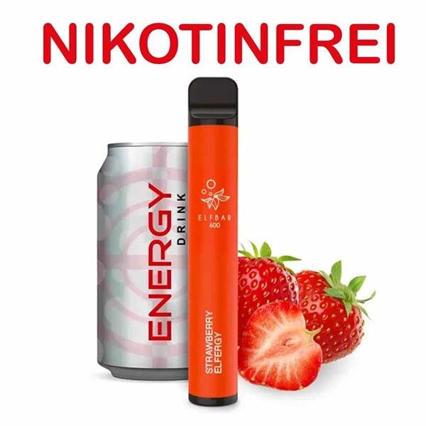 Elfbar 600 - Strawberry Elfergy Nikotinfrei - Einweg Vape