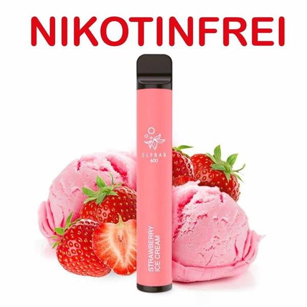 Elfbar 600 - Vape - Strawberry Ice Cream nicotine free