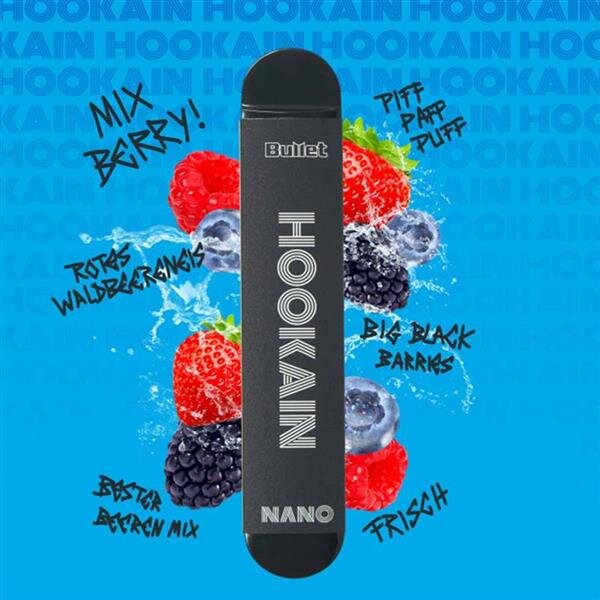HOOKAIN NANO X - Mix Berry - E-Shisha - Einweg Vape