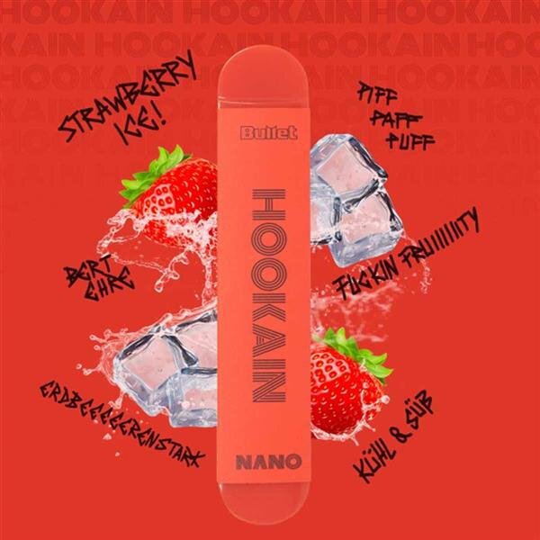 HOOKAIN NANO X - Strawberry Ice - E-Shisha - Einweg Vape