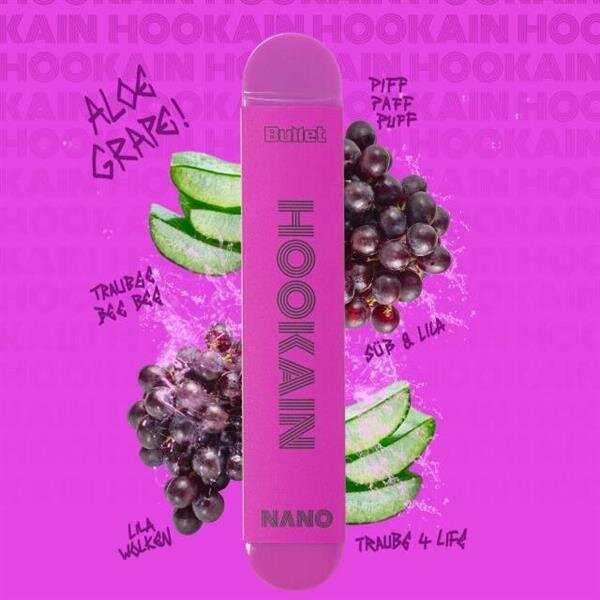 HOOKAIN NANO X - Aloe Grape - E-Shisha - Einweg Vape