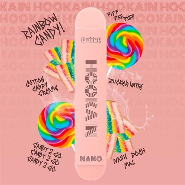 HOOKAIN NANO X - Rainbow Candy - E-Shisha - Einweg Vape