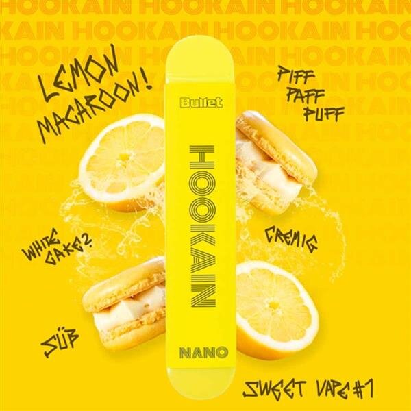 HOOKAIN NANO X - Lemon Macaroon - E-Shisha - Einweg Vape