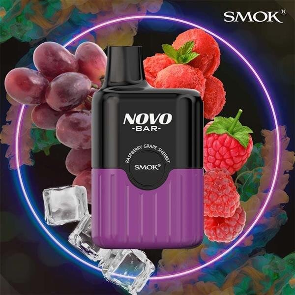 Smok Novo Bar B600 - Raspberry Grape Sherbet - Einweg Vape