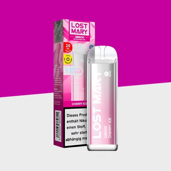 Lost Mary QM600 - Cherry Ice - Einweg Vape