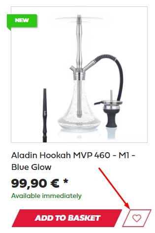 Aladin hookah store wish list desktop