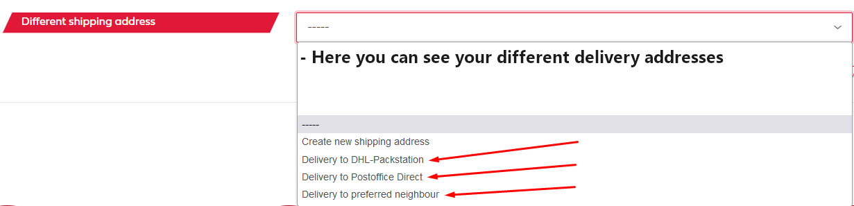 Select different delivery address Aladin Shisha Shop